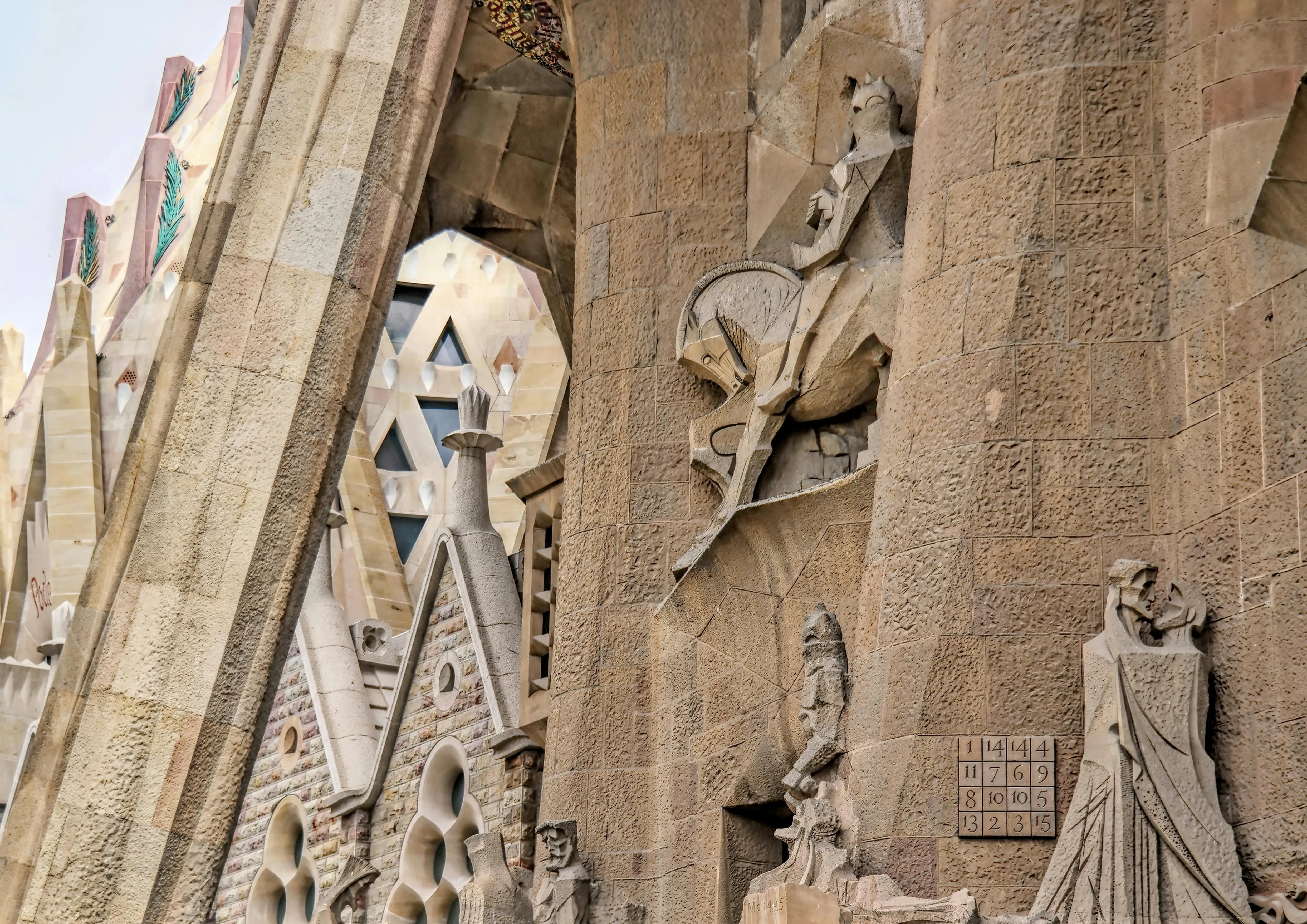 Sagrada Família up close Passion facade